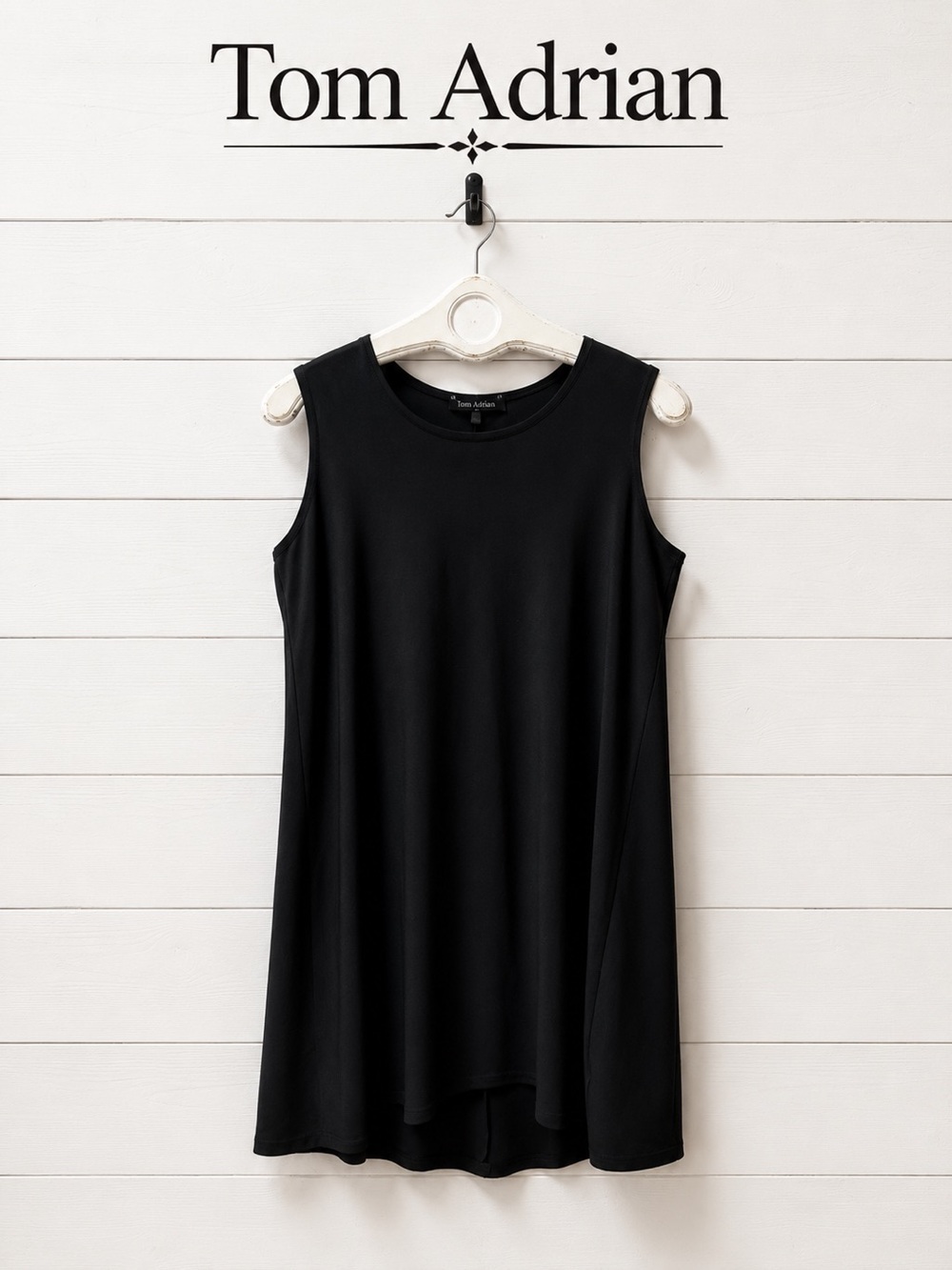 Tom Adrian Montreal Black Sleeveless Shift Dress Size M (Estimated)